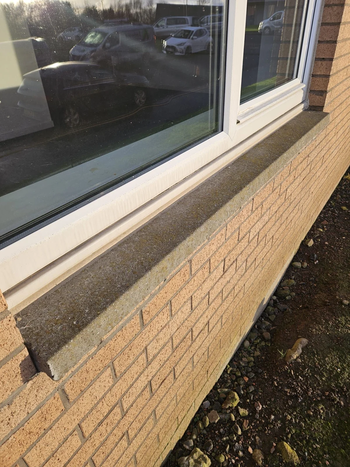 Window ledge cleaning — before cleaning